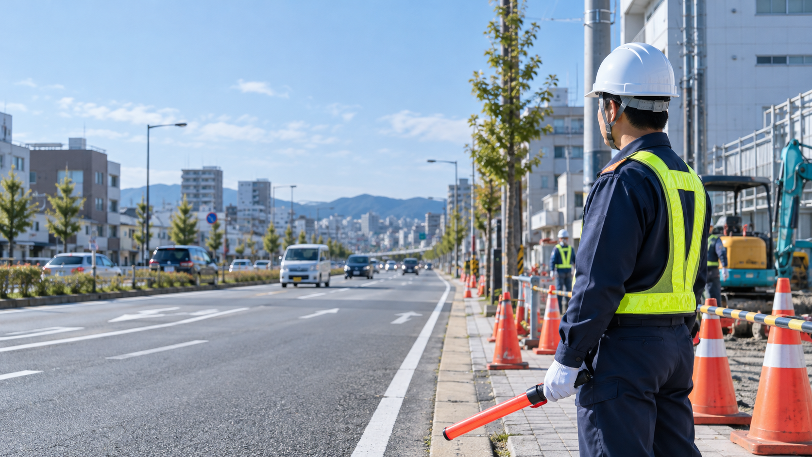 街の交通誘導員のAIイメージ